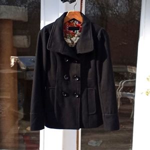 Steve Madden Black Pea Coat Size Small